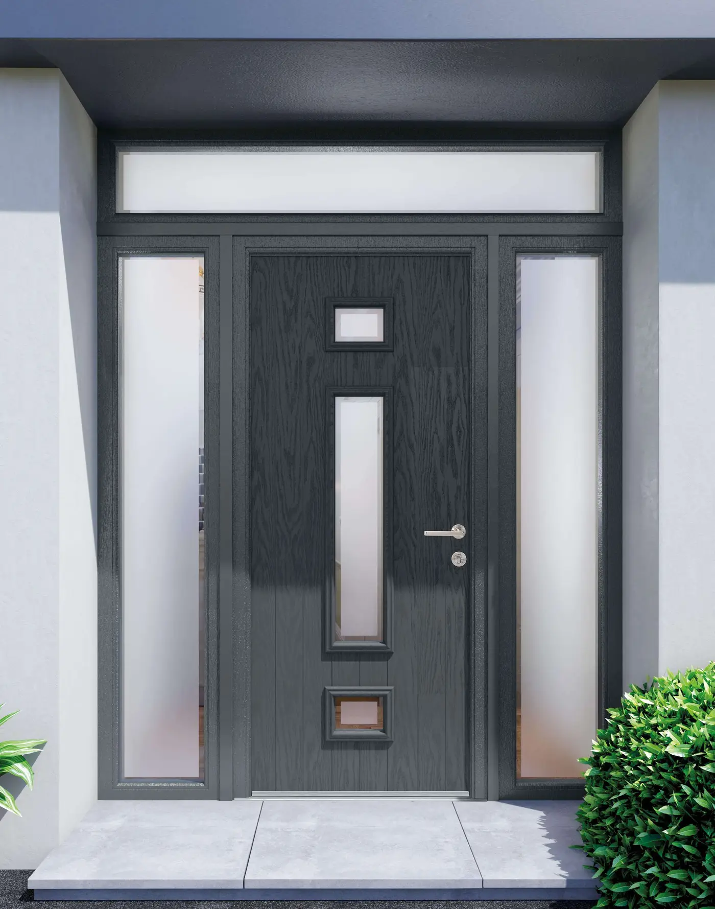 Apeer Inspiration - Contemporary Grey Front Door with Glass