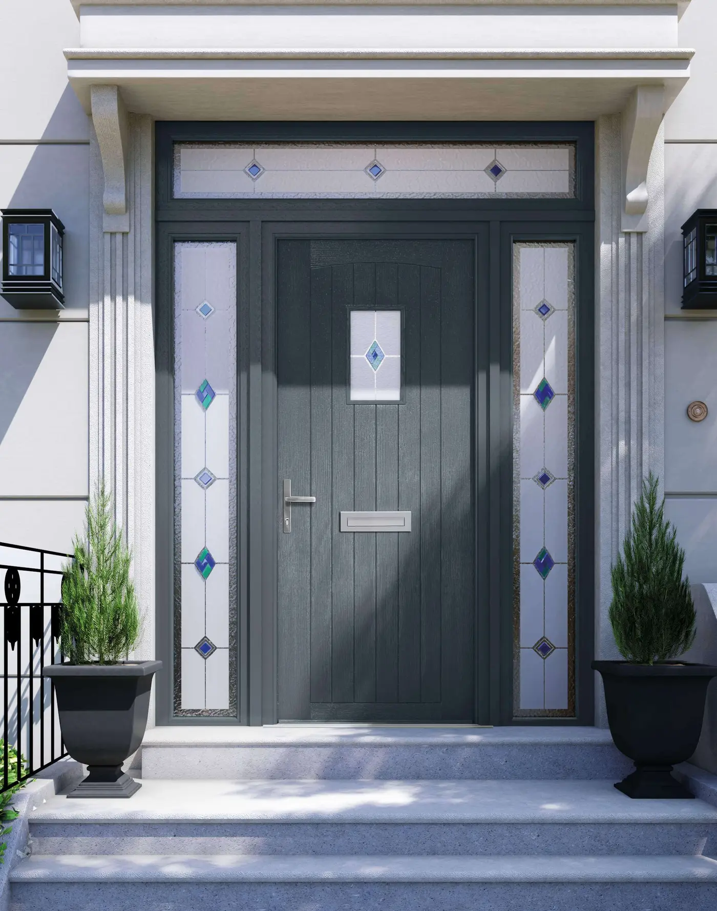 Apeer Inspiration - Traditional Green Front Door with glass