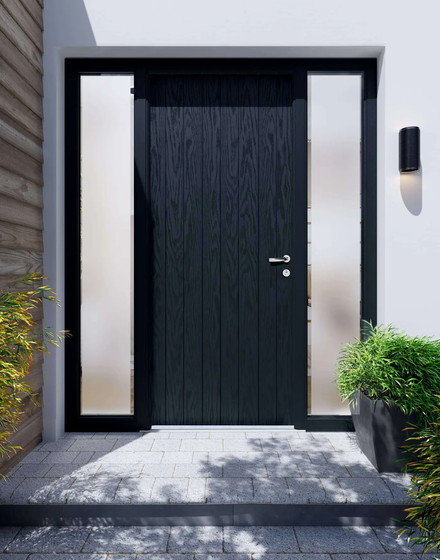 Apeer Inspiration - Contemporary Black Front Door with Glass
