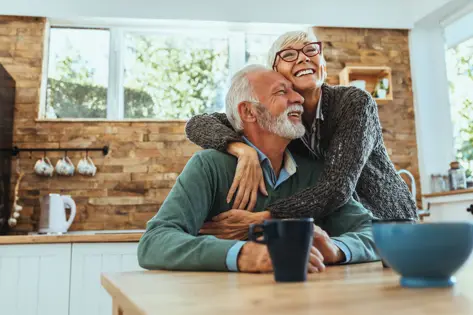 Couple hugging