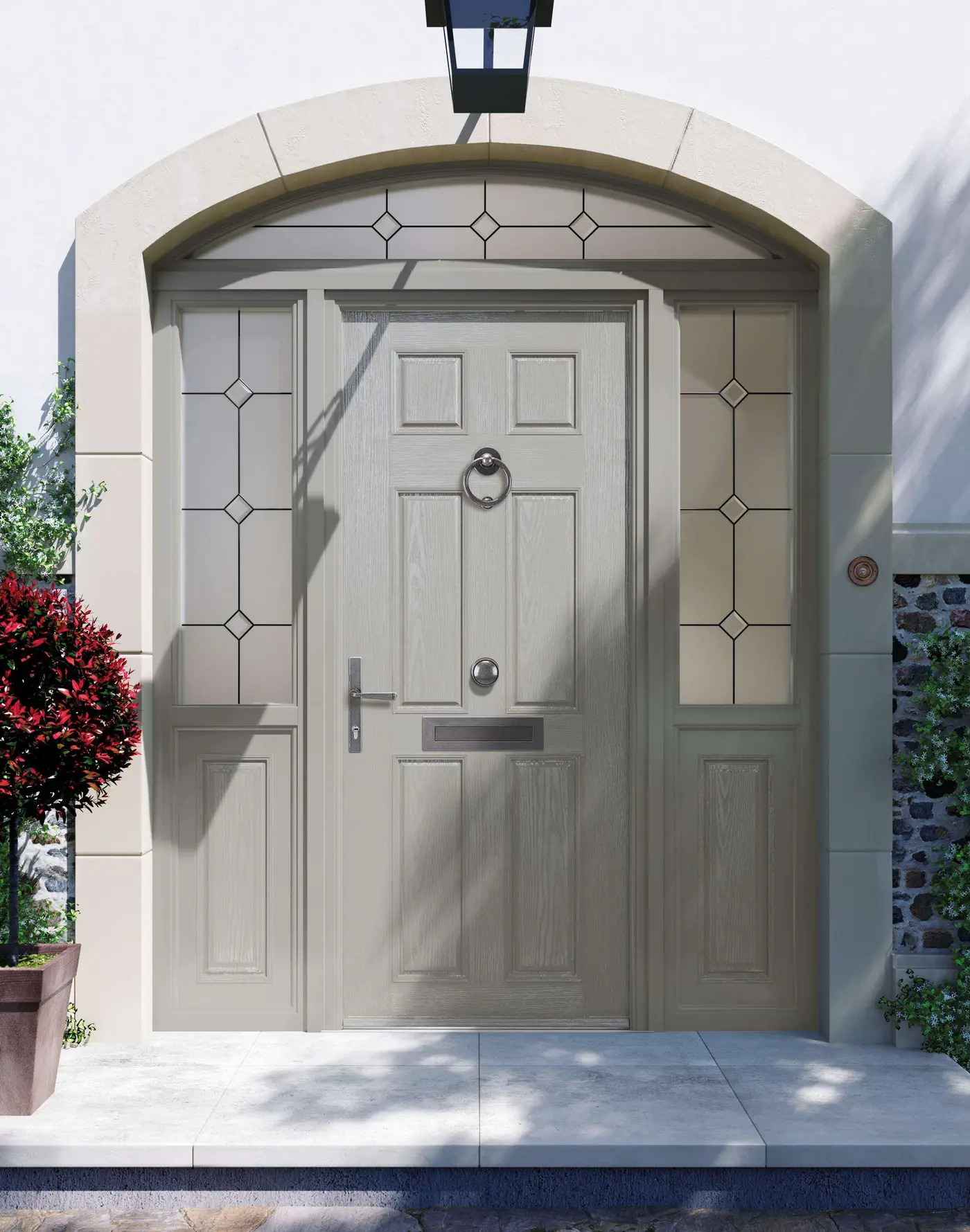 Apeer Inspiration - Traditional Cream Front Door with knocker