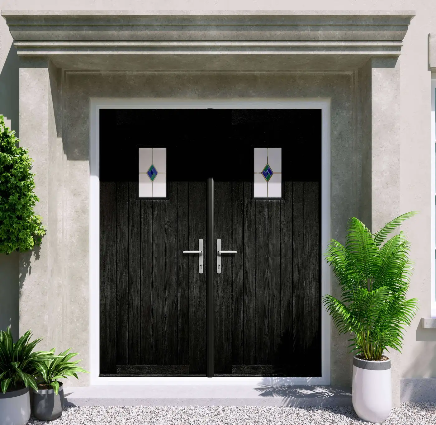 Apeer Inspiration - Traditional Black Front Double Door