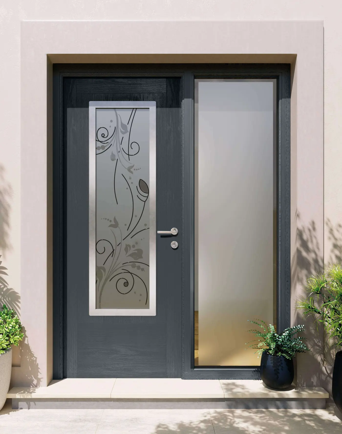 Apeer Inspiration - Modo Grey Front Door with Glass
